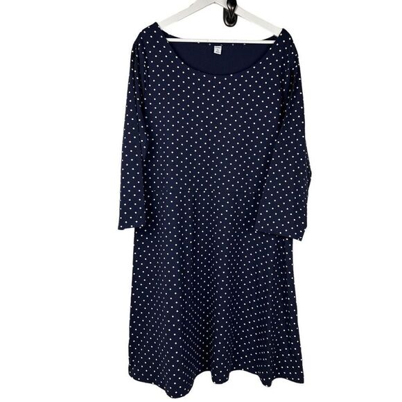 Old Navy XXL Polka Dot Knit dress Navy & Cream NEW - Picture 1 of 6